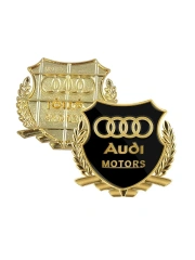 Металлическая эмблема на автомобиль "AUDI" самоклеящаяся